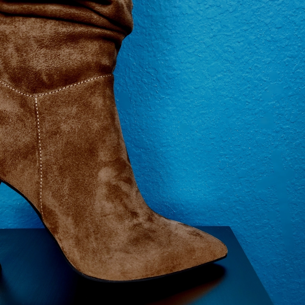 🆕️🍁🌻 JEFFREY CAMPBELL Pilla Scrunched Boots in Brown Suede // (NWT) - Picture 13 of 13